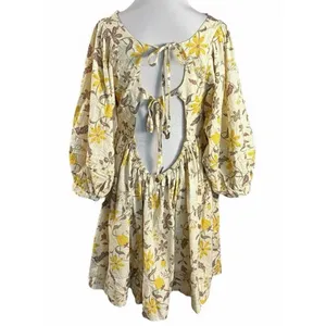 Free People Western Bohemian Dainty Lola Dress Banana Ivory Large thumbnail 6