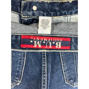Vintage Y2K BUM Denim‎ Shorts Blue Red Side Trim Tribal Detail Retro 2000s SZ 30 thumbnail 5