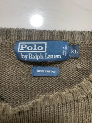 Polo Ralph Lauren Mens XL Brown Olive Cotton Knit Crewneck Sweater Red Pony thumbnail 3