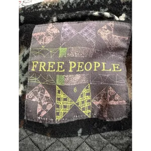 Free People Women 6 Plaid‎ Moto Jacket Black Brown Speckled Asymmetric Zip Knit thumbnail 6