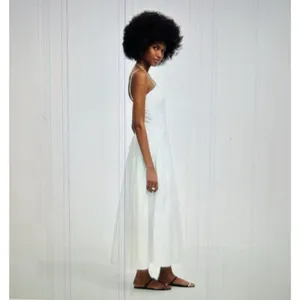 Madewell $148 White Poplin Seamed Maxi Dress Open Back Adjustable Straps Size 6 thumbnail 3