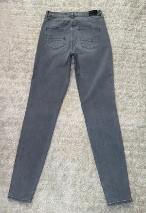 American Eagle grey Curvy Hi-Rise Next Level Stretch denim jeggings Size 8 X-Long thumbnail 6