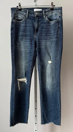 Vervet Flying Monkey Jeans Womens sz 28 Distressed Straight Leg Dark Wash Casual Preppy thumbnail 1