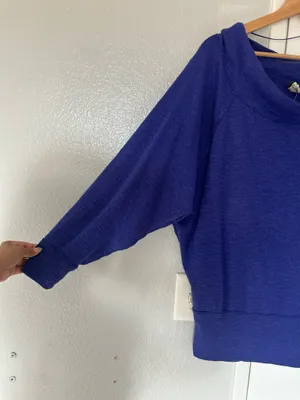 Free People We The Free Off the Shoulder - Palisades Blue Large thumbnail 2