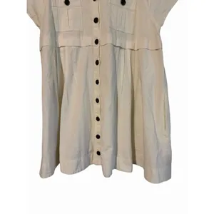 Free People Ronnie Cotton Poplin Mini Shirtdress White‎ Women's Size Small thumbnail 5