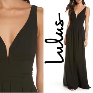 Lulus Dress Womens Maxi Chiffon A Line Black Sleeveless Size Small NWT thumbnail 5