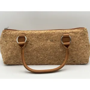 Primeware Cork Insulated Wine Bag Purse Carrier Zipper Close with Corkscrew thumbnail 2