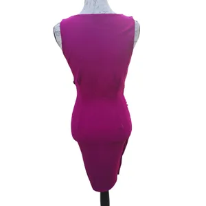 River Island Magenta Ruched Asymmetrical Neck‎ Sleeveless Sheath Dress Size 8 thumbnail 6