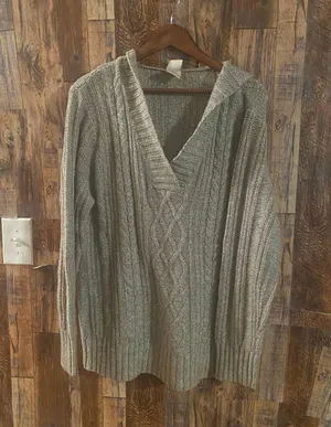Faded Glory women's knit sweater with hoodie gray size 3X thumbnail 2