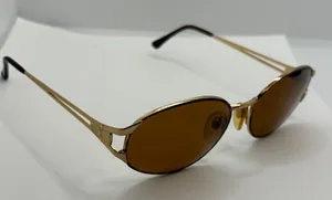 Vintage Sergio Tacchini Sunglasses Gold Brown S.T. 1047-S T802 130 90s Designer thumbnail 1