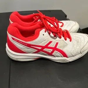 Asics White and Red Athletic Shoes thumbnail 4