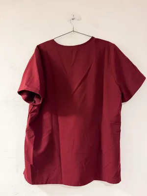Figs Catarina Scrub Top in Burgundy XXL thumbnail 3