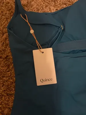 Quince Italian Cami One-Piece Swimsuit Medium Lagoon Teal Blue NEW NWT Polyamide thumbnail 3