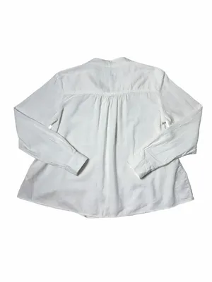 Pilcro Anthropologie White Linen Blend Whitney Long Sleeve Blouse Womens XS thumbnail 9