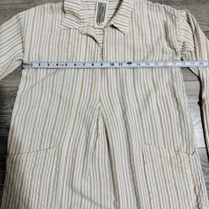 Free People Striped Tunic Shirt‎ Womens XS Long Sleeve Boho Split Neck Pullover thumbnail 6