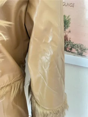 Marc‎ Florence Vintage Y2K Penny Lane Vegan Leather Faux Fur Coat Jacket Medium thumbnail 5