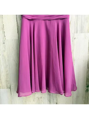 Azazie Women A4 Magenta Pleated Chiffon Fit Flare Formal Dress thumbnail 4