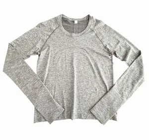 Lululemon Swiftly Womens Size 8 Gray Top Tech Long Sleeve Activewear #JJJ3-4 thumbnail 1
