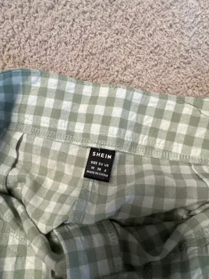 Green Gingham Pants Shein thumbnail 3