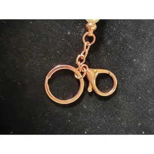 Rose Gold Faux Pearl Beaded Keychain, 3.5" thumbnail 3