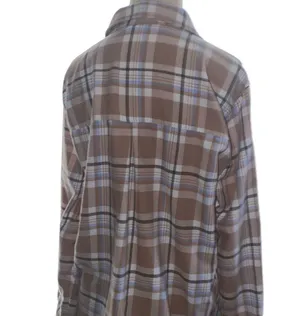 Aeropostale Beige/Tan Plaid Flannel Shirt thumbnail 4