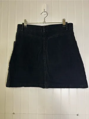 Altar'd State Black Corduroy Front-Zip A-Line Skirt Size Medium thumbnail 4