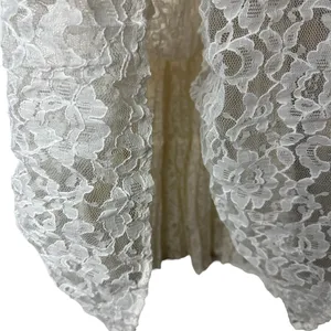 Vintage Cream Lace Velvet Victorian Cottagecore Dress Flare Sleeves Ruffle thumbnail 7