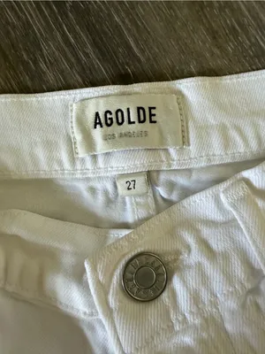 Agolde Riley Cropped White Jeans thumbnail 5