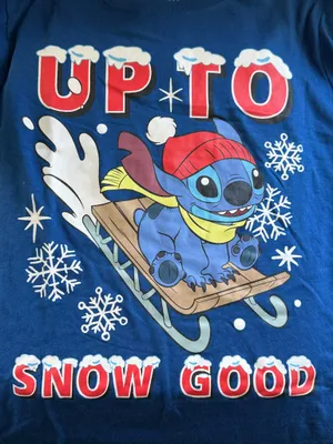 Disney "Up to Snow Good" Stitch Holiday T-Shirt Size Boys 2XL (18) thumbnail 3