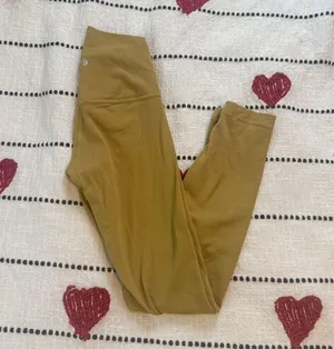 Lululemon Olive Green Leggings size 2 thumbnail 1