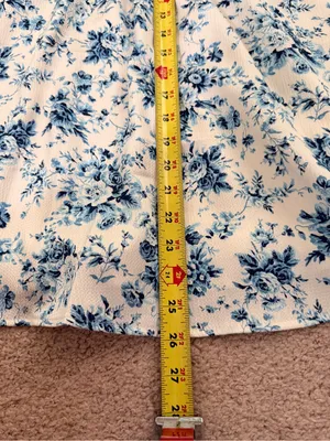 Altar’d State NWT Blue Floral Puff Sleeve Babydoll Mini Dress Medium Cottagecore thumbnail 7