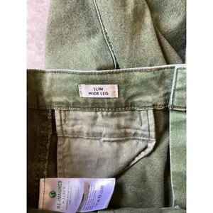 J.Crew Slim Wide Leg Pants Olive Green High Rise Crop AV814 Womens 26 thumbnail 6
