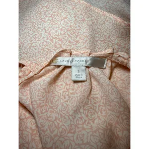 LC Lauren Conrad Peach Rose Floral Cap Sleeve Tie Back‎ Blouse Womens Small thumbnail 5