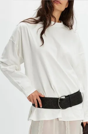 NWOT Free People We The Free Heater Tee - ivory white - small thumbnail 1