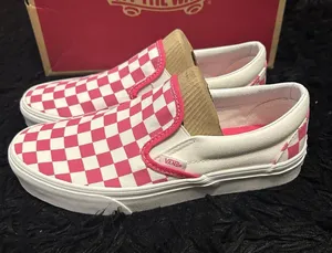VANS off the wall checkerboard pink slip on shoes sneakers women’s 8 new thumbnail 1