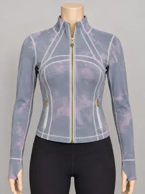 lululemon Define Cropped Jacket Nulu Size 0 Custom Dyed Blue Lavender thumbnail 1