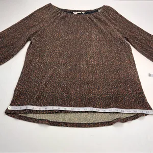Soft Surroundings Carmella Metallic Top Womens SZ Large Brown Black Gold Blouse‎ thumbnail 9
