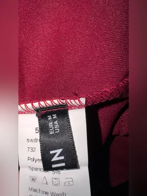 SHEIN Burgundy One Shoulder Bell Sleeve Midi Dress Size Medium thumbnail 5