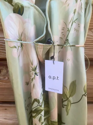 O.p.t. Few Moda Roslyn Size M Green Floral Silk Maxi Dress Few Moda thumbnail 12