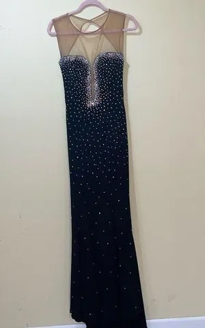 Womens Jovani Cocktail Dress Black Open Back thumbnail 1