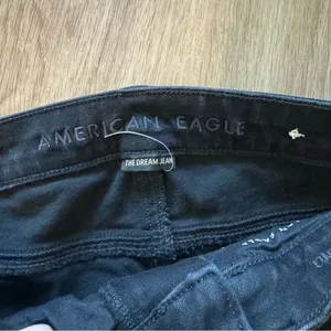 American Eagle Black Raw Hem Skinny Jeans thumbnail 7