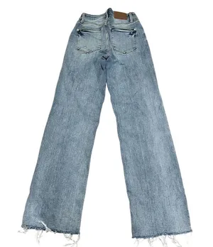 Judy Blue Women's High Waist Straight Jeans Raw Hem Size 0 Medium Wash thumbnail 2