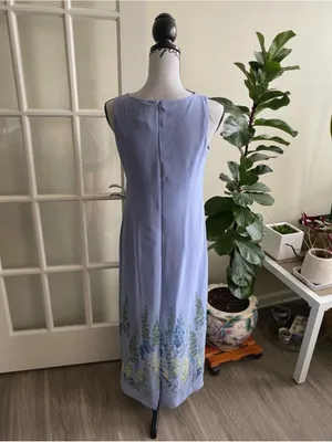 Authentic Y2K vintage Jessica Howard sheer floral maxi dress size 6 thumbnail 4