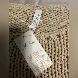 L Love Loose Knit Sweater Size M/L Cream thumbnail 2