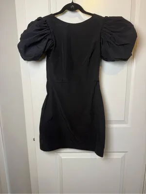 Topshop Black Puff-Sleeve Mini Dress thumbnail 2