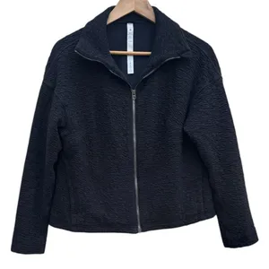 lululemon athletica Textured Black Knit Bomber Jacket thumbnail 1