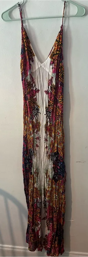 Free People Boho Printed Maxi Dress Colorful Festival Beach Dress XS thumbnail 1