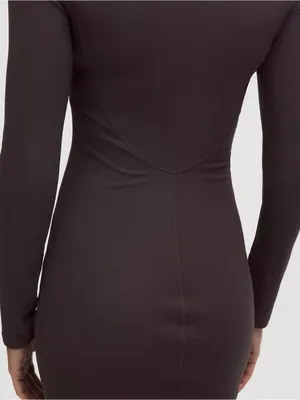 Lululemon All Aligned Ribbed Long-Sleeve Midi Dress - Purple/Grey - Size 4 thumbnail 10