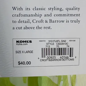 Croft & Barrow‎ Womens XL Lime Green White Tropical Leaf Midi Skirt NWT thumbnail 3
