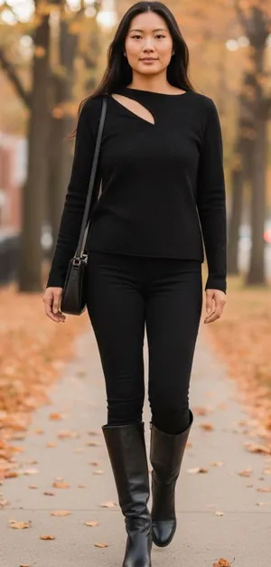 Zara Black Knit Top with Subtle Texture thumbnail 1